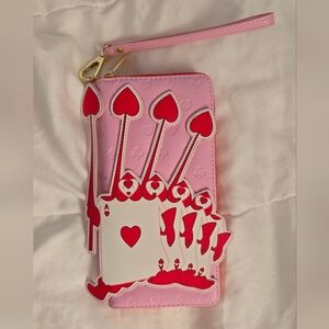 NWT Disney Loungefly Alice In Wonderland Ace Of Hearts Wrist Wallet
